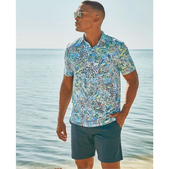 Lilly Pulitzer Charleston Themed Golf Polo Size L Performance stretch Fabric - Picture 2 of 8